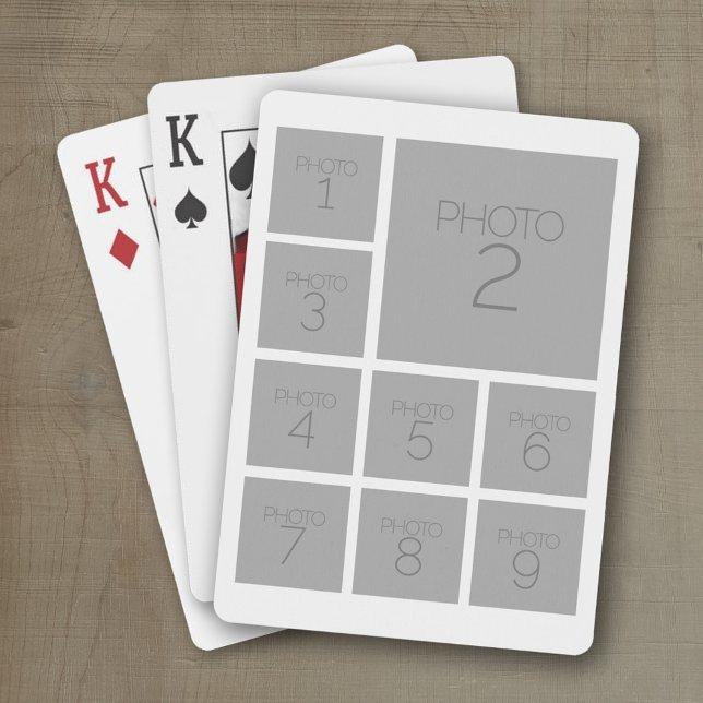 Baraja De Cartas Crear un Collage de fotos Personalizado con 9 foto (Personalized playing cards with photos)