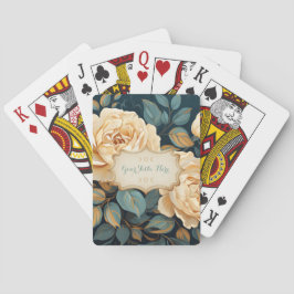 Baraja De Cartas Create Your Own Teal & Yellow Roses Spray Floral