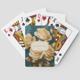 Baraja De Cartas Create Your Own Turquoise Golden Yellow Roses