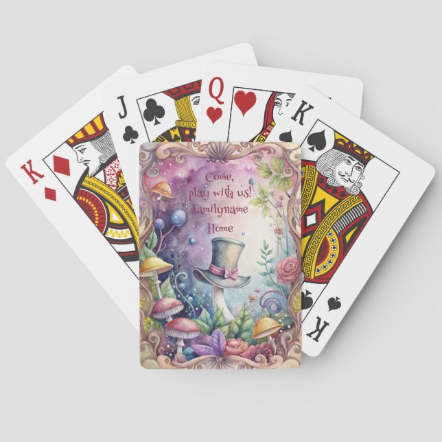 Baraja De Cartas Create Your Own Whimsical Green Top Hat (Reverso)