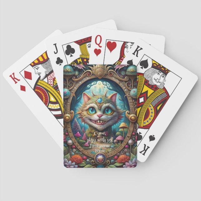 Baraja De Cartas Create Your Own Whimsical Queen Cheshire Cat (Reverso)