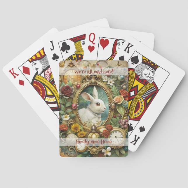Baraja De Cartas Create Your Own Whimsical White Rabbit Lady (Reverso)