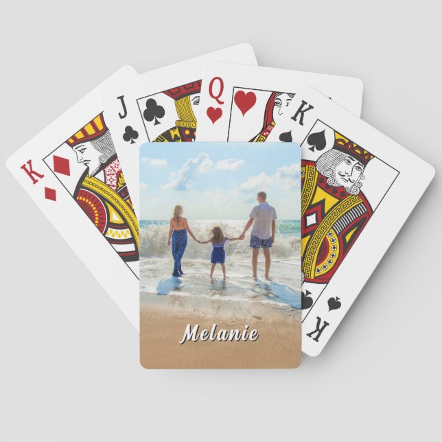 Baraja De Cartas Create Your Photo Playing Cards Personalized Name (Reverso)