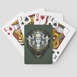 Baraja De Cartas Creatura de fantasía oscura con alas.