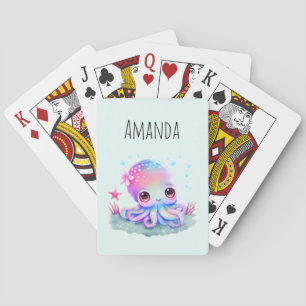 Baraja De Cartas Creatura marina de Octopus Cute