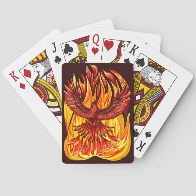 Baraja De Cartas Creatura mitológica inmortal de Phoenix (Reverso)