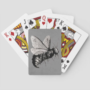 Baraja De Cartas Creepy Gothic Bee Skull Wings Insect