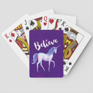 Baraja De Cartas Creer con unicornio en colores pastel