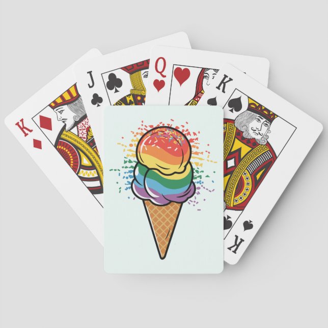 Baraja De Cartas Crema de hielo del orgullo LGBTQ+ (Reverso)