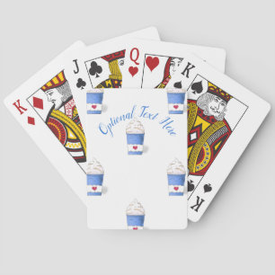 Baraja De Cartas Crema lata y batida (azul)