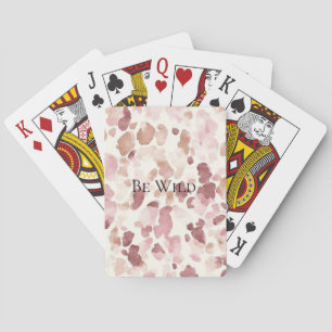 Baraja De Cartas Crema rosa Chocolate Brown Abstract Leopardo Anima