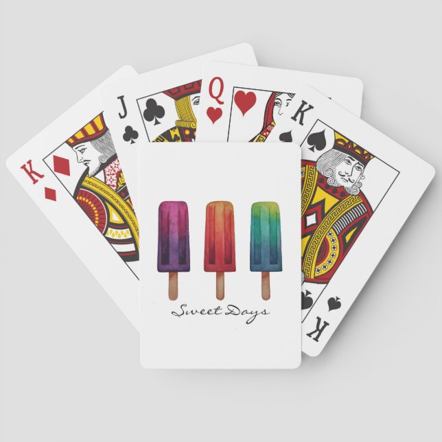 Baraja De Cartas Cremas de hielo acuáticas cúrcules popsicas (Reverso)
