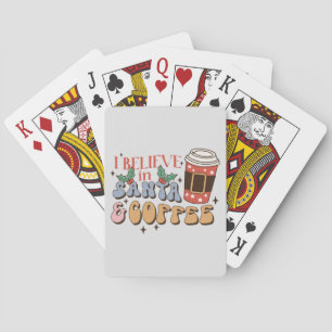 Baraja De Cartas Creo en Santa y el café Navidades Latte