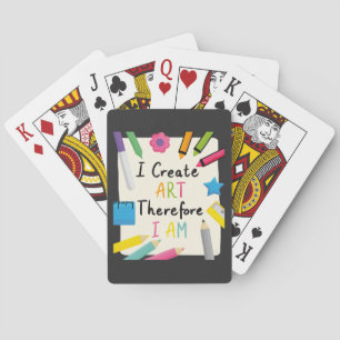 Baraja De Cartas Creo un mensaje de arte con papelería colorida