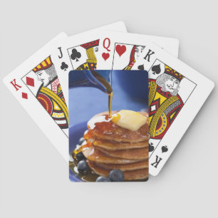 Baraja De Cartas Crepes con el jarabe y el arándano
