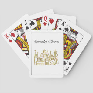 Baraja De Cartas Crest C Castillo Heráldico Vintage #2 Falso Oro