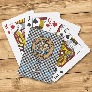 Baraja De Cartas Crest de Clan Haig sobre Tartán de Cuadros