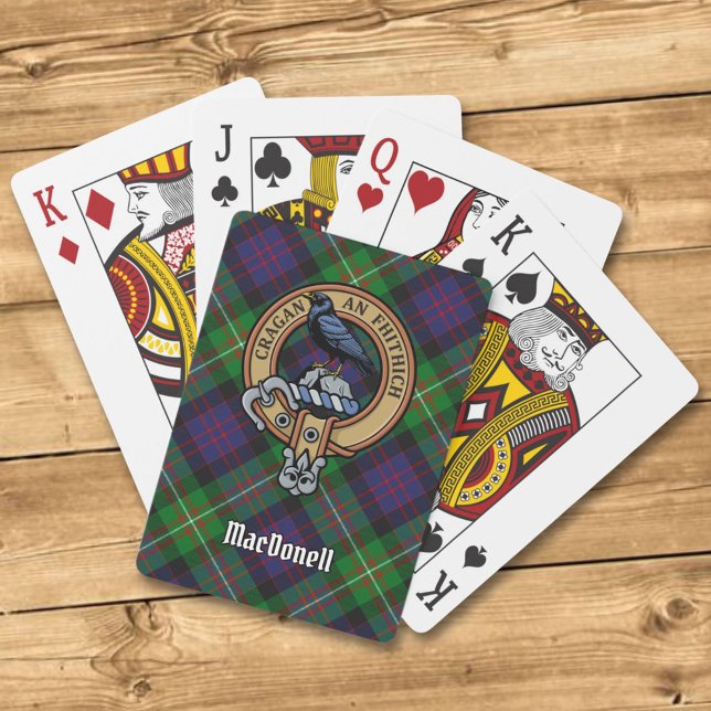 Baraja De Cartas Crest de Clan MacDonell de Glengarry sobre Tartán (Subido por el creador)