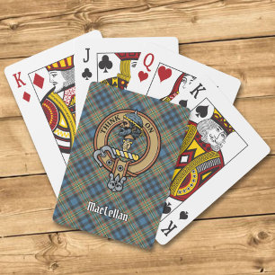 Baraja De Cartas Crest de Clan MacLellan sobre antiguo tartán