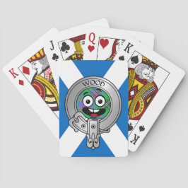 Baraja De Cartas Crest y Tartán del Clan Wood en Saltire