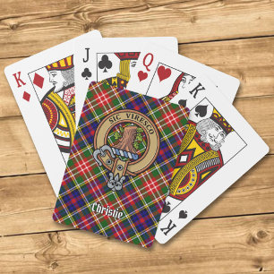 Baraja De Cartas Crestón del Clan Christie sobre Tartán