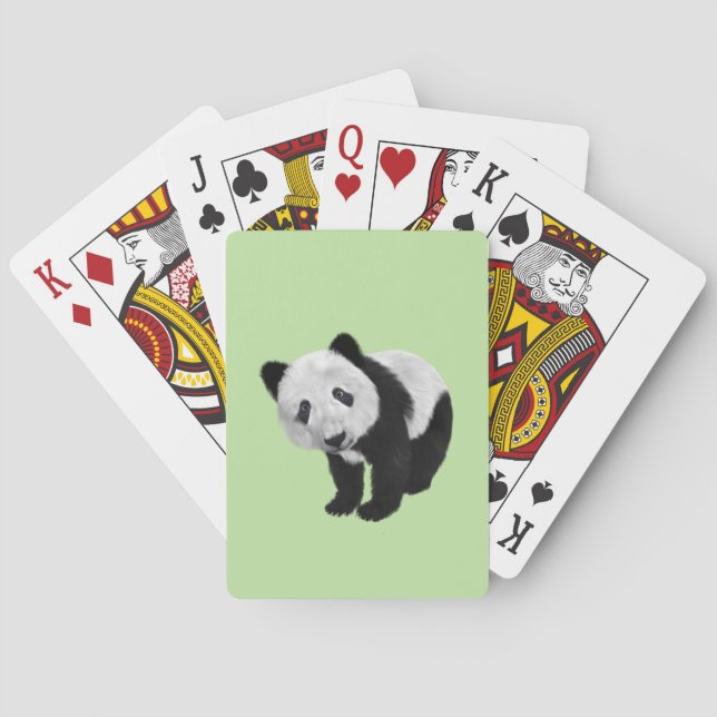 Baraja De Cartas Cría de panda verde (Reverso)