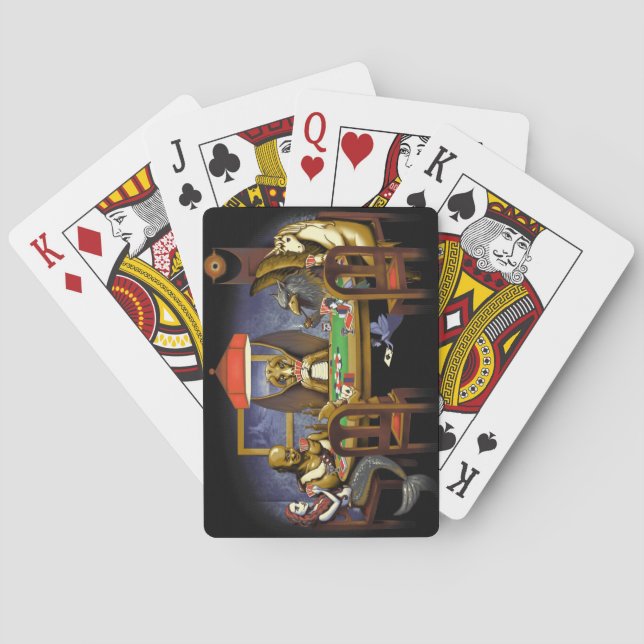 Baraja De Cartas Criaturas míticas jugando al póquer (Reverso)