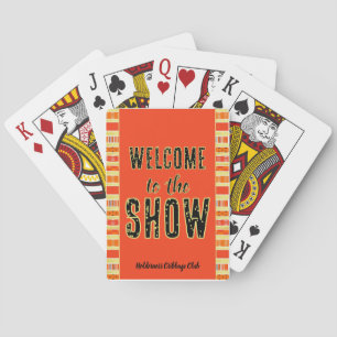 Baraja De Cartas Cribbage Bienvenido al Show Personalizado Naranja