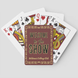 Baraja De Cartas Cribbage Welcome to the Show Personalized Maroon