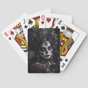Baraja De Cartas Crimson Gothic Calavera – Rosa Negra