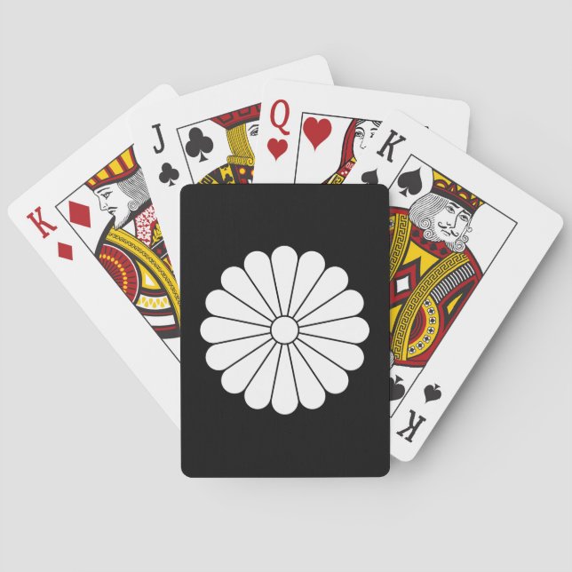 Baraja De Cartas Crisantemo de dieciséis pétalos (Reverso)