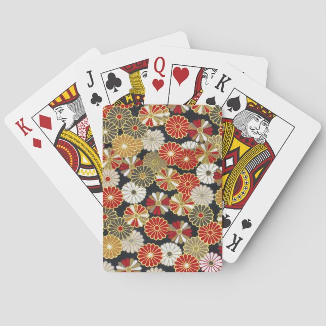 Baraja De Cartas Crisantemos dorados caídos (Reverso)
