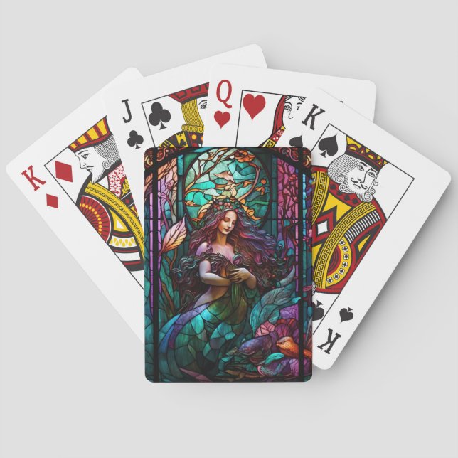 Baraja De Cartas Cristal de sirena, bajo el mar, Iglesia (Reverso)