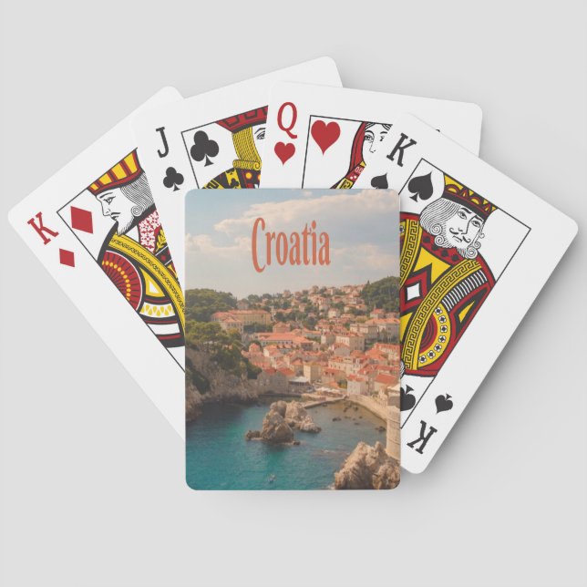 Baraja De Cartas Croacia Zagreb del Sudeste de Europa (Reverso)