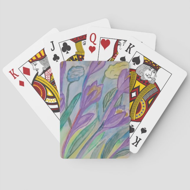 Baraja De Cartas Crocus de primavera abstracto (Reverso)