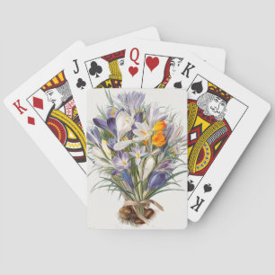 Baraja De Cartas Crocus Spring Flower Botanical Floral Art
