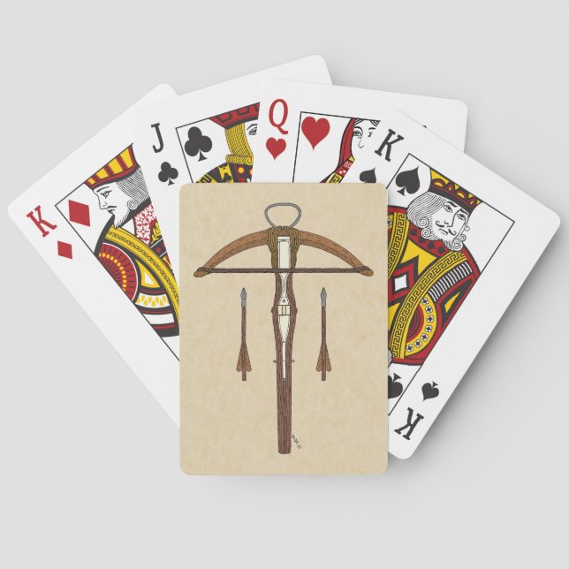 Baraja De Cartas Crossbow medieval con pernos (Reverso)