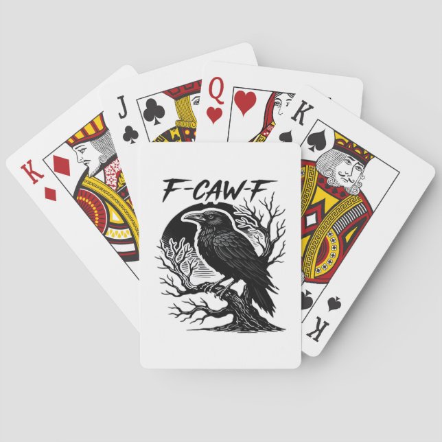 Baraja De Cartas Crow F-Caw-F Gothic Humor Funny (Reverso)