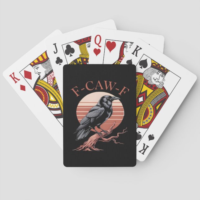 Baraja De Cartas Crow Gothic Funny F-Caw-F Humor Classic Style (Reverso)