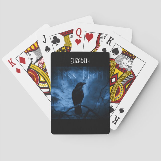 Baraja De Cartas Crow negro con estilo de Gótico oscuro (Reverso)