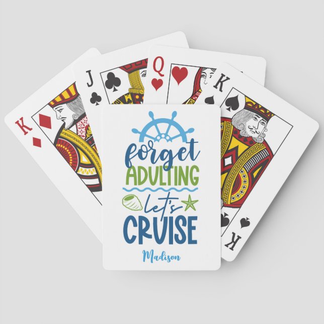 Baraja De Cartas Cruceros de nombres personalizados (Reverso)