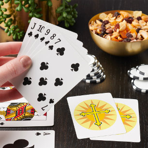 Baraja De Cartas Cruz Botonny Amarilla Explosión Solar Fe Cristiana