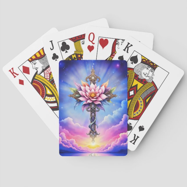 Baraja De Cartas Cruz Celestial de Loto  (Reverso)