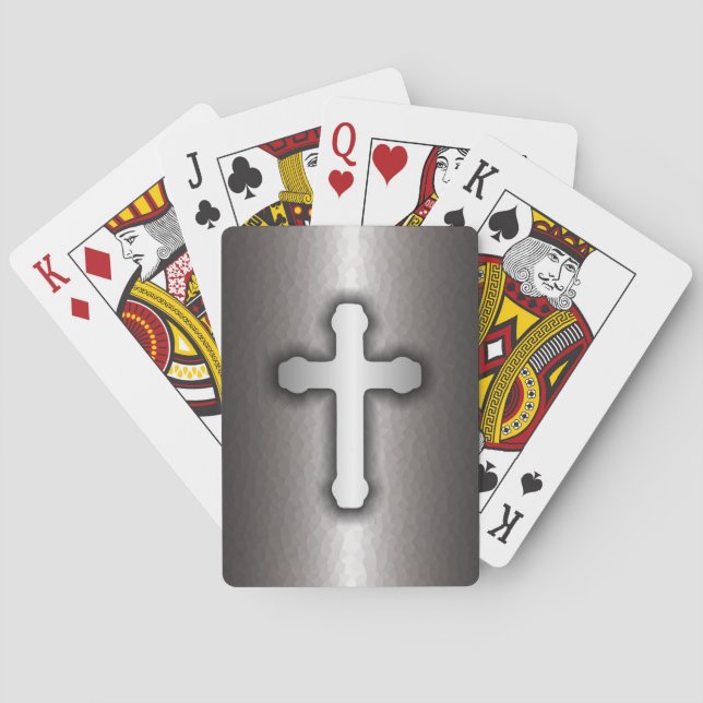 Baraja De Cartas Cruz Cristiana (Acero) (Reverso)