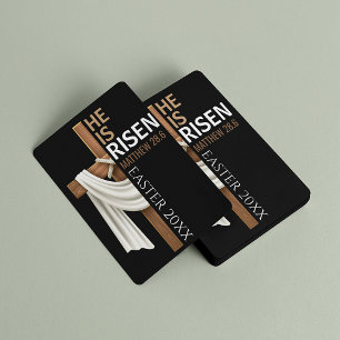 Baraja De Cartas Cruz de Pascua Vintage Personalizada Él ha Resucit