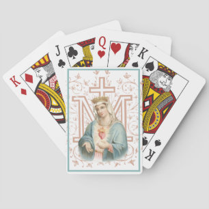 Baraja De Cartas Cruz Mariana Virgen María Católica Religiosa