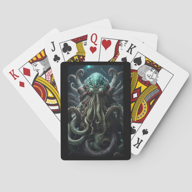 Baraja De Cartas Cthulhu Lovecraft Octopus Scary Horror (Reverso)