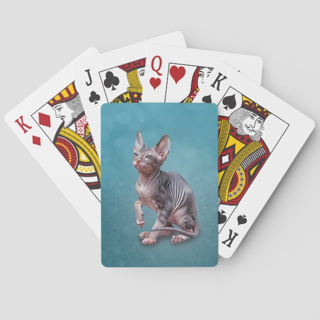Baraja De Cartas Cuaderno de gatito Sphynx de dibujo (Reverso)