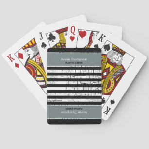 Baraja De Cartas CUADERNO DE TARJETAS CON NOMBRE blanco negro