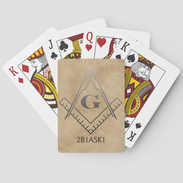 Baraja De Cartas Cuadrado y brújula con entrada G - Ombre (Reverso)